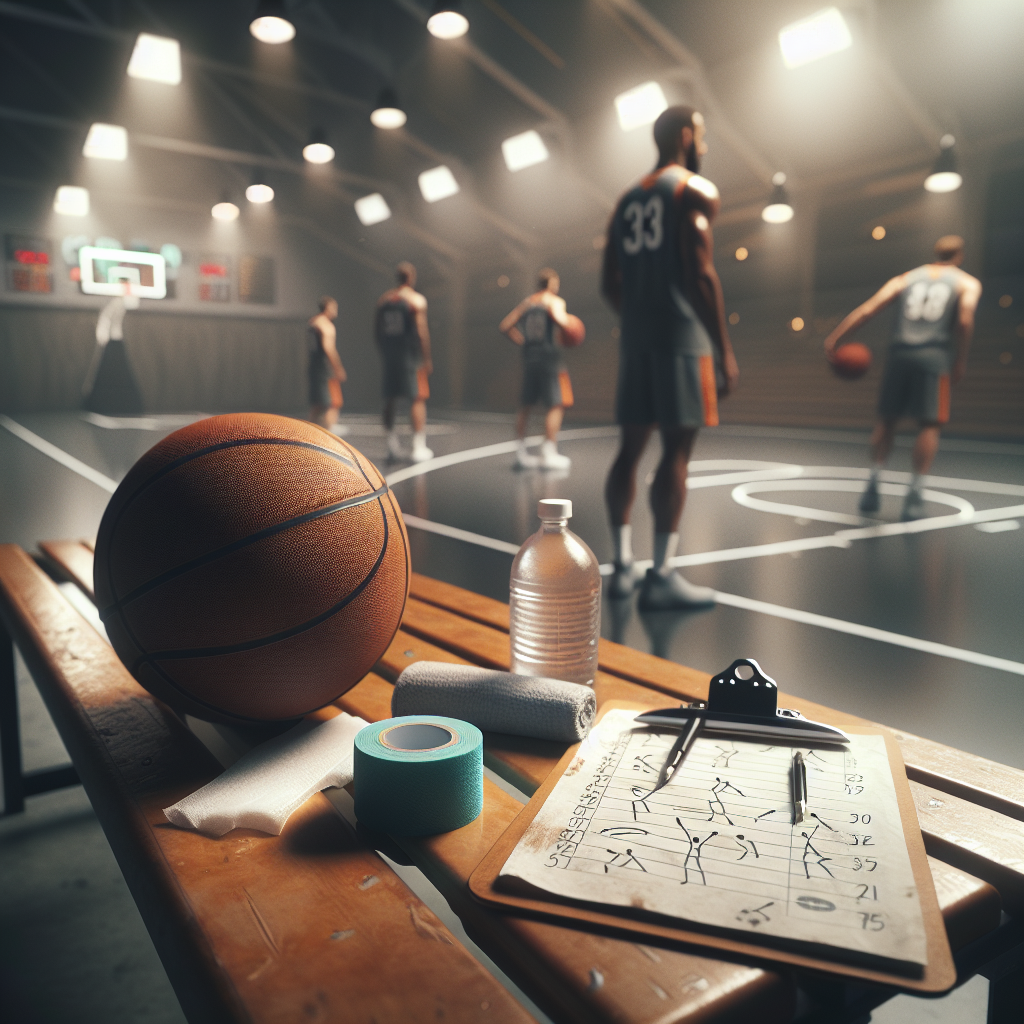 NBA xəbərləri üçün taktiki lövhə, zədə ləvazimatı və məşq səhnəsi